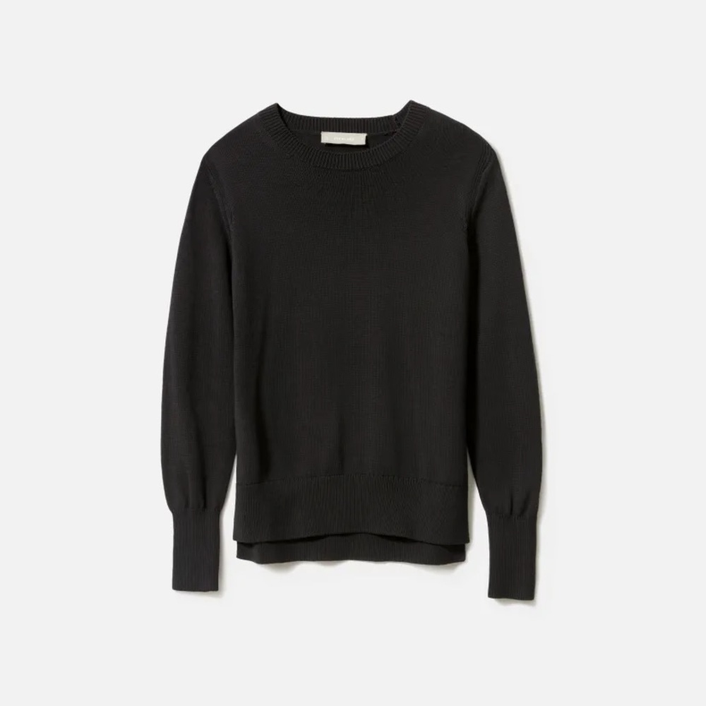Everlane The Soft Cotton Crew in Washed Black